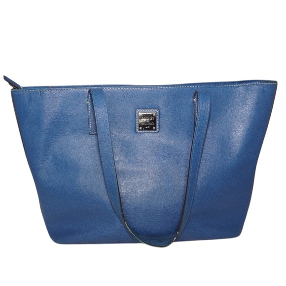 Dooney & Bourke Handbags - Dooney & Bourke Charleston Shopper Saffiano Navy Tote Bag